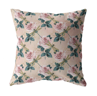 Dragonflies and Roses Pink Green Pillow or Pillow Cover | Spring Home Decor | Easter Decorations