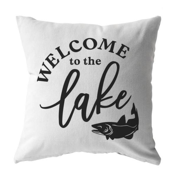Welcome to the Lake Pillow Cover | Lake House Decor Living Bedroom | Guest Cottage Decorations