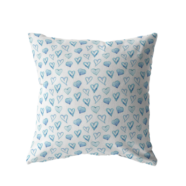 Blue Heart Pillow Cover