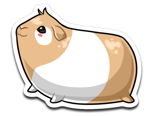 Tan and White Guinea Pig Vinyl Decal Sticker