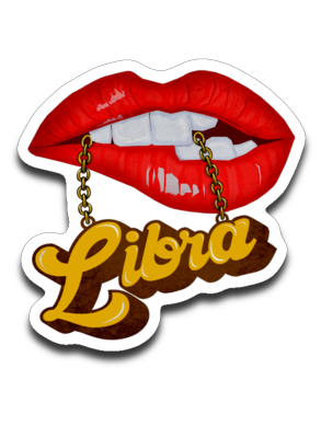 Libra Lips and Chain Vinyl Decal Sticker