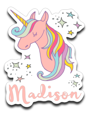 Madison Personalized Unicorn Name Vinyl Decal Sticker
