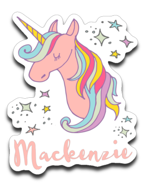 Mackenzie Personalized Unicorn Name Vinyl Decal Sticker