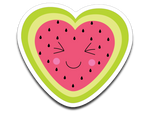 Kawaii Watermelon Heart Vinyl Decal Sticker