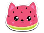 Kawaii Watermelon Cat Vinyl Decal Sticker