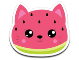 Kawaii Watermelon Cat Vinyl Decal Sticker