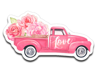Pink Love Truck Vinyl Decal Sticker