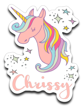 Chrissy Unicorn Name Decal