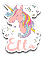 Ella Rainbow Unicorn Vinyl Decal Sticker
