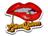 Libra Queen Lips and Chain Vinyl Decal Sticker
