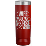 Wife Mom Nurse 22oz Skinny Tumbler Laser Engraved Nursing Birthday Christmas Gift Idea for Women