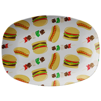 Hamburger and Hot Dog Pattern Grilling Platter
