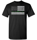 American Flag Irish Shamrock Heartbeat Shirt for Men