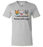 I Was Normal 3 Cats Ago V-Neck Shirt for Women