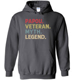 Papou Veteran Myth Legend Hoodie for Men Greek Grandpa Gift