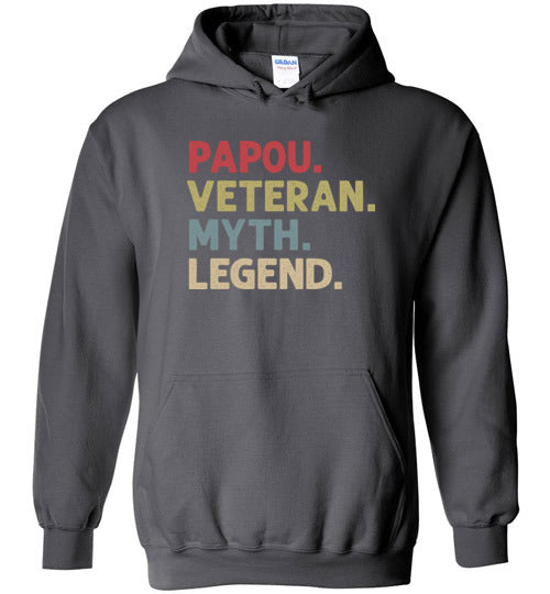 Papou Veteran Myth Legend Hoodie for Men Greek Grandpa Gift