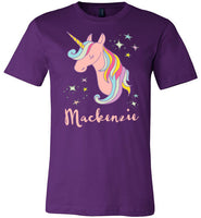 Mackenzie Personalized Rainbow Unicorn Name Shirt