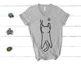 Cat Hanging from Shirt V-Neck Design for Men and Women