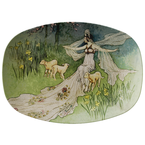 Warwick Goble Vintage Art Spring Fairy Serving Platter