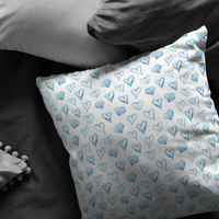 Blue Heart Pillow Cover