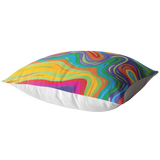 Rainbow Swirl Decorative Throw Pillow Cover | Colorful Red Blue Purple Yellow Green Home Decor