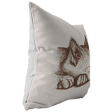 Sleeping Cat Pillow Cover | Brown Beige Earth Tone