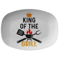 King of the Grill BBQ Grilling Platter Gift for Men Dad Grandpa