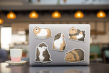 Guinea Pig Decal Pack | 5 Vinyl Decals | Cute Cavy Animal Sticker Set for Laptop, Notebook, Mug, Wall, Tumbler, Cell Phone and More