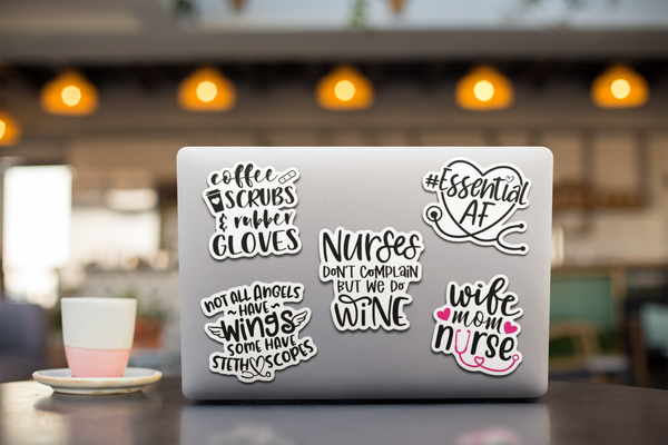 Nurse Decal Sticker Pack | Nurse Appreciation Gift | Set of 5 Cute & Funny Nursing Vinyl Decals