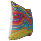 Rainbow Swirl Decorative Throw Pillow Cover | Colorful Red Blue Purple Yellow Green Home Decor