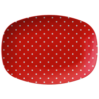Red and White Polka Dot Serving Platter