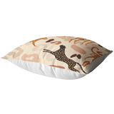 Modern Cheetah Throw Pillow | Black Brown Beige Tropical Jungle Wild Animal Print Earth Tone Neutral Home Decor
