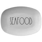 Seafood Platter Rustic Country Farmhouse Kitchen Decor | Minimalist Skinny Font BBQ Grill Dish