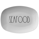 Seafood Platter Rustic Country Farmhouse Kitchen Decor | Minimalist Skinny Font BBQ Grill Dish