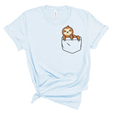Cute Sloth in a Pocket Shirt for Women and Teen Girls