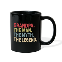 Grandpa the Man the Myth the Legend Full Color Mug - black