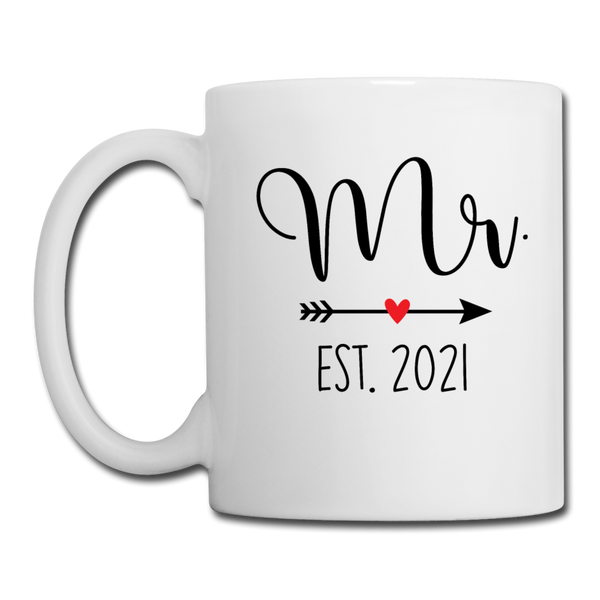 Mr Est. 2021 Ceramic Mug for Him - white