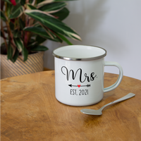 Mrs Est 2021 Camper Mug for Women Wife Newlywed - white