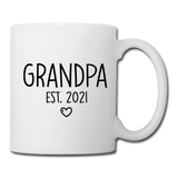 Grandpa Est 2021 Coffee or Tea Mug with Heart - white