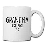 Grandma Est 2021 Coffee or Tea Mug with Heart - white