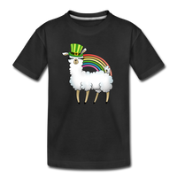 Llama Leprechaun Rainbow Kids' Premium T-Shirt - black