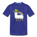 Llama Leprechaun Rainbow Kids' Premium T-Shirt - royal blue