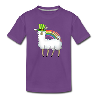 Llama Leprechaun Rainbow Kids' Premium T-Shirt - purple