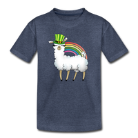 Llama Leprechaun Rainbow Kids' Premium T-Shirt - heather blue