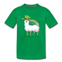 Llama Leprechaun Rainbow Kids' Premium T-Shirt - kelly green