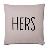 Hers Minimalist Throw Pillow Cover 18” x 18” - light taupe