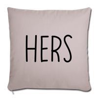 Hers Minimalist Throw Pillow Cover 18” x 18” - light taupe