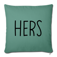 Hers Minimalist Throw Pillow Cover 18” x 18” - cypress green