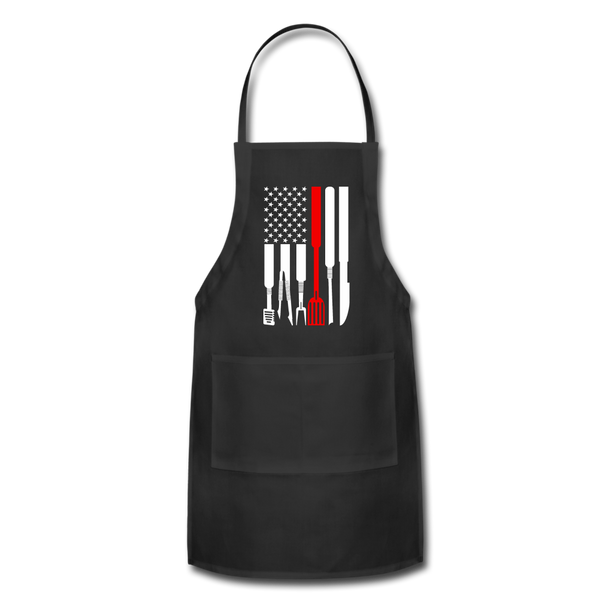 American Flag Grilling Tools Adjustable Apron - black