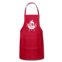 Mind if I Smoke Adjustable Grilling BBQ Apron with Pockets - red